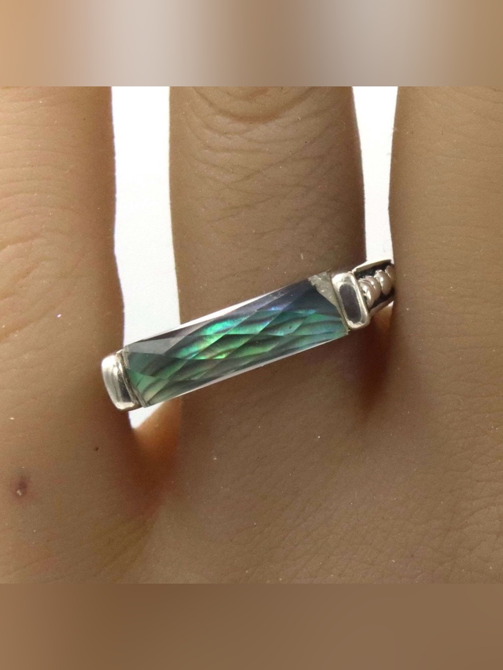 LAGOS Sterling Silver Ring with Doublet Quartz Stackable. Size 7. 7.19 Grams. - Picture 4 of 5